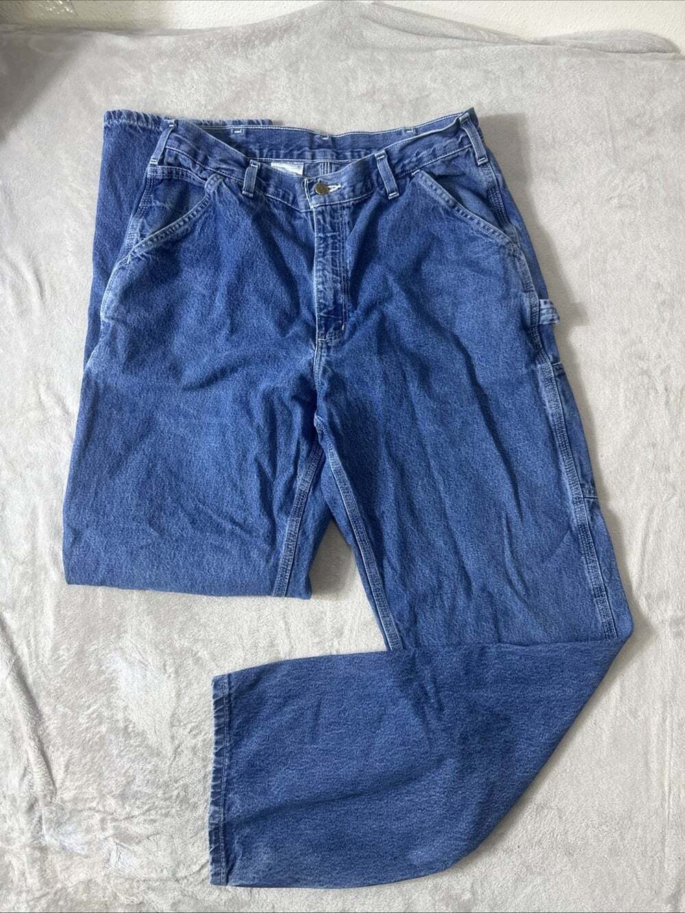 Carhartt B13 DST Jeans Mens 34x34 Darkstone Carpenter Original Dungaree Workwear